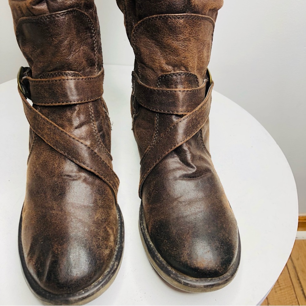 Baretraps Sonja knee mid calf brown leather like zip up boots SZ 10. R2 - Picture 8 of 10